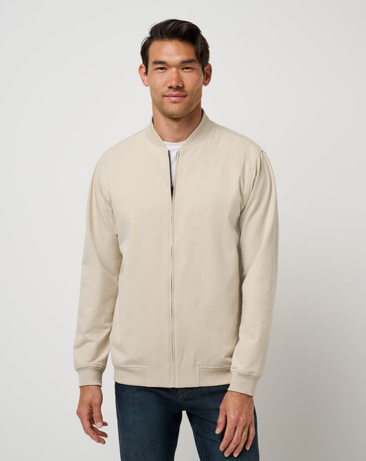 Stretchknit Bomber Jacket Italian Sand | Travis Mathew Latest