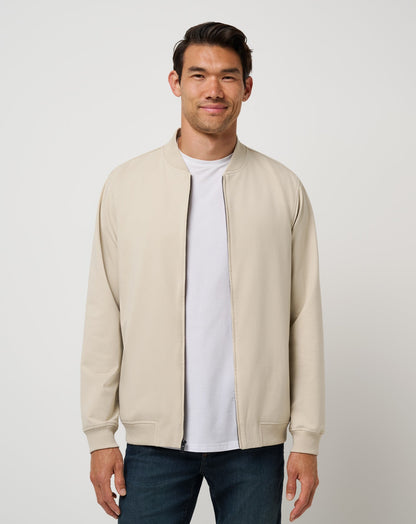 Stretchknit Bomber Jacket Italian Sand | Travis Mathew Latest