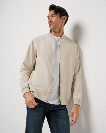 Stretchknit Bomber Jacket Italian Sand | Travis Mathew Latest