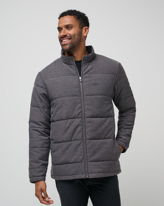 Climate Drop Jacket Heather Black | Travis Mathew New