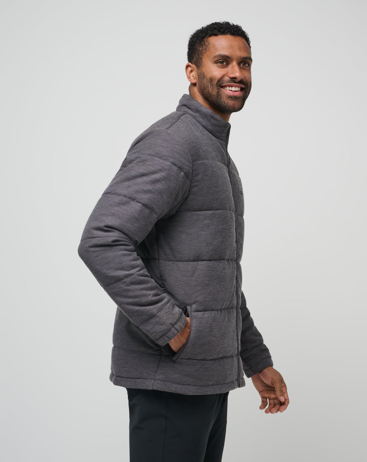 Climate Drop Jacket Heather Black | Travis Mathew New