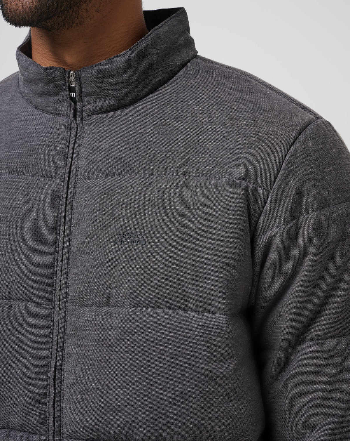Climate Drop Jacket Heather Black | Travis Mathew New