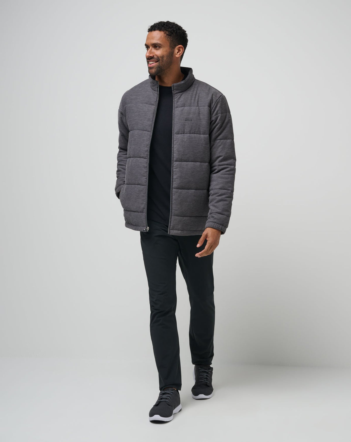 Climate Drop Jacket Heather Black | Travis Mathew New