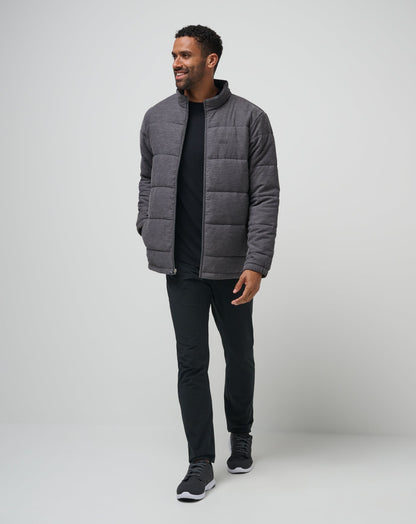 Climate Drop Jacket Heather Black | Travis Mathew New
