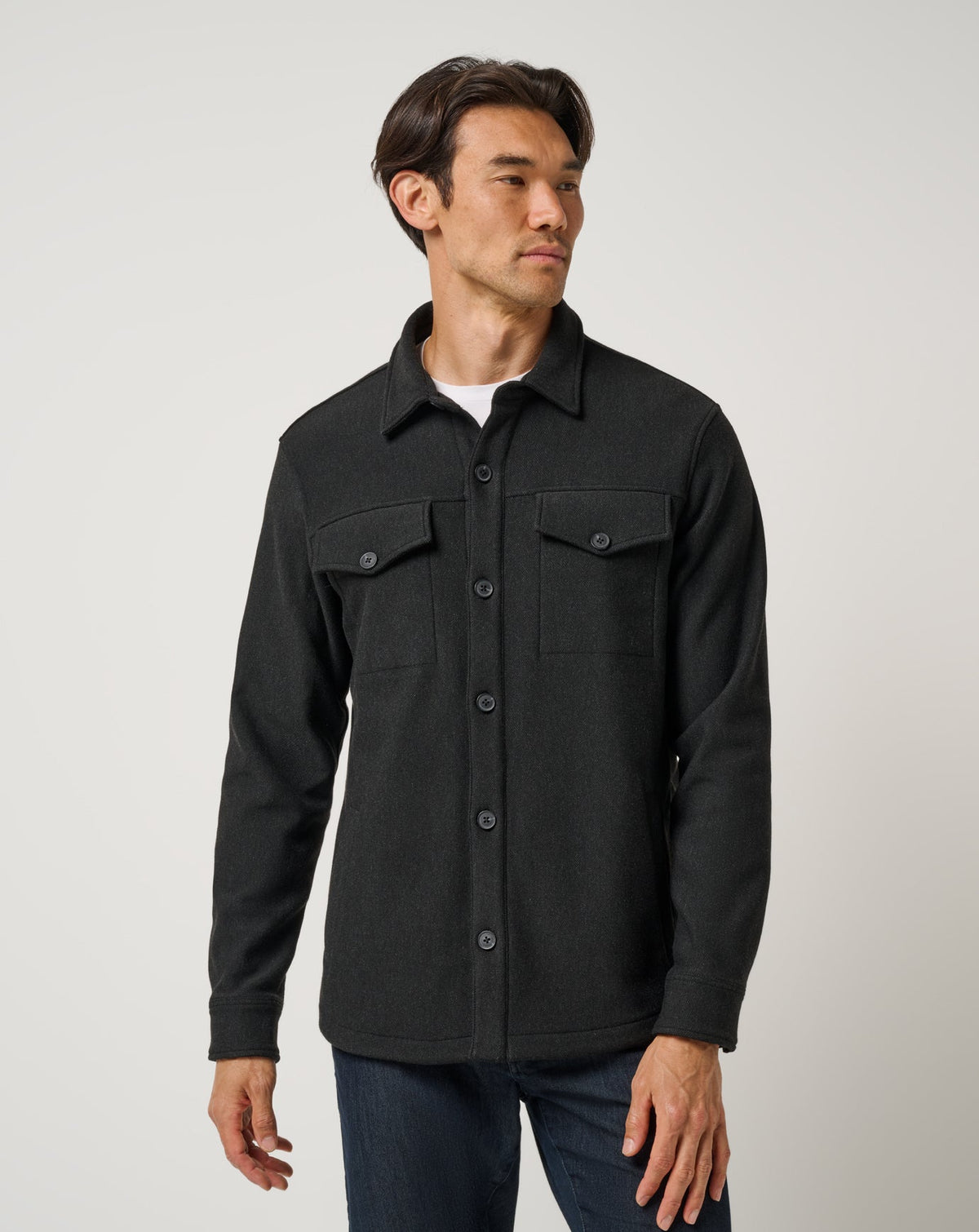 Are We There Yet Shirt Jacket Black | Travis Mathew Exclusive
