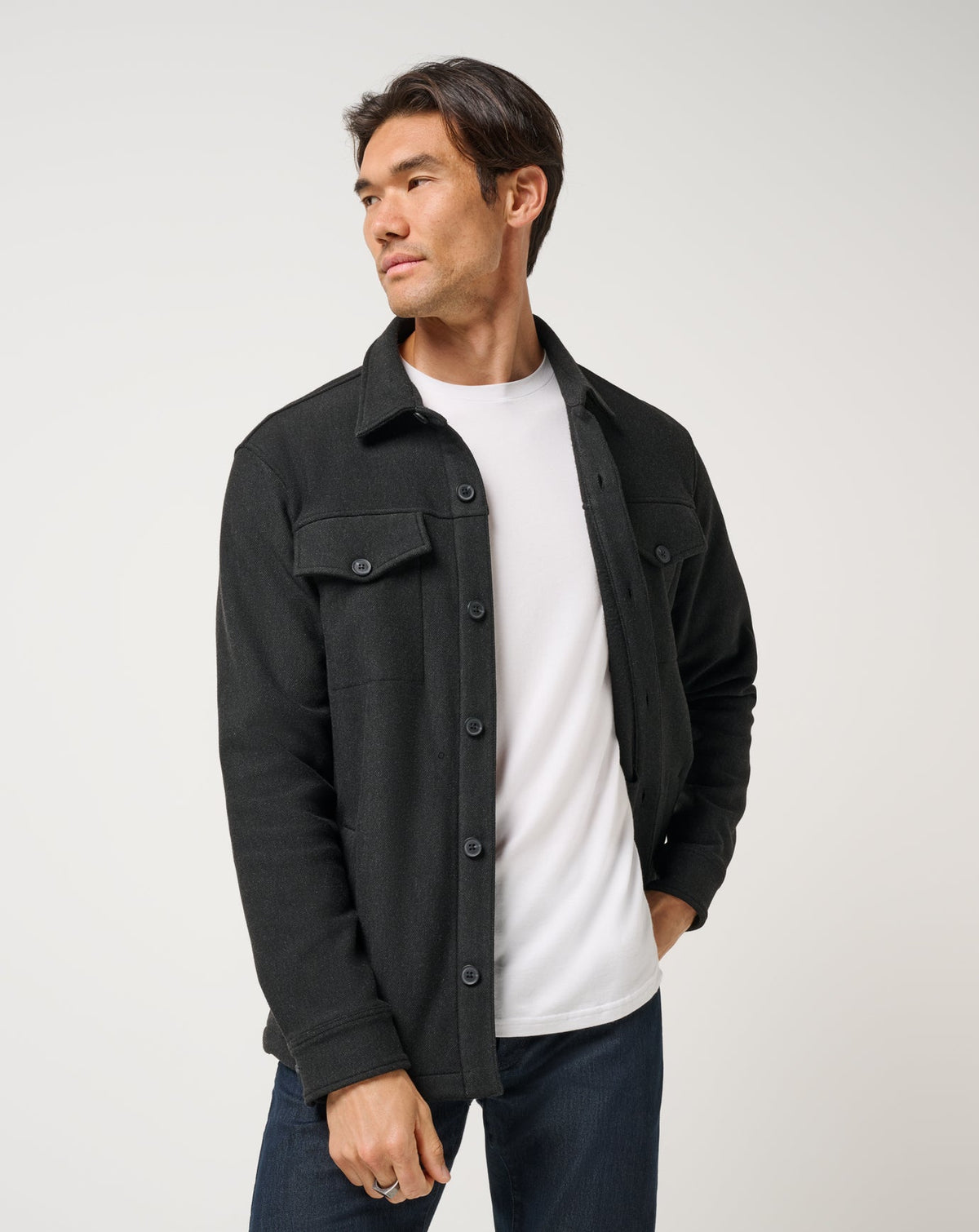 Are We There Yet Shirt Jacket Black | Travis Mathew Exclusive