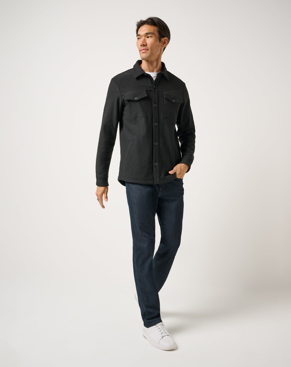 Are We There Yet Shirt Jacket Black | Travis Mathew Exclusive