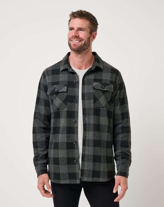 Return Flight Shirt Jacket Black/Grey | Travis Mathew Featured