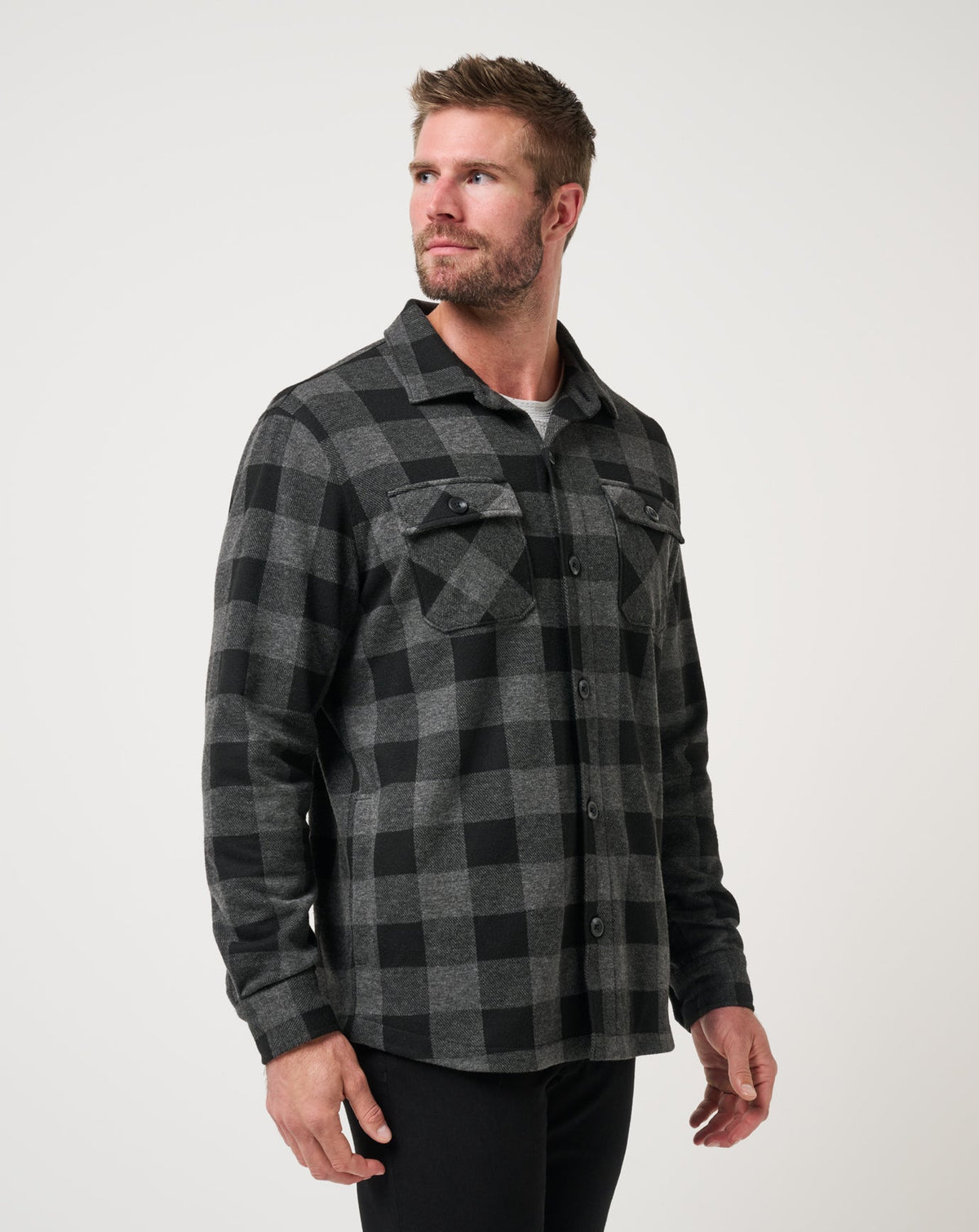 Return Flight Shirt Jacket Black/Grey | Travis Mathew Featured