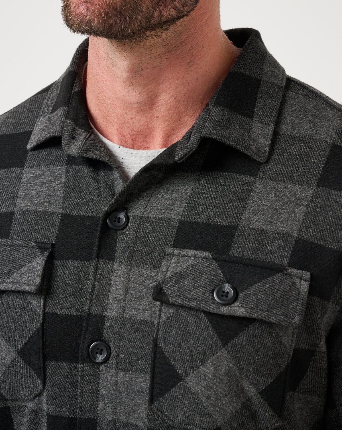 Return Flight Shirt Jacket Black/Grey | Travis Mathew Featured
