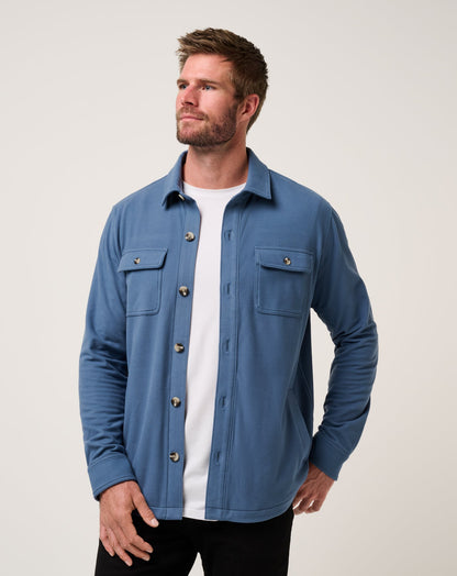 Peak Fleece Shirt Jacket Bering Sea | Travis Mathew Smart Buy
