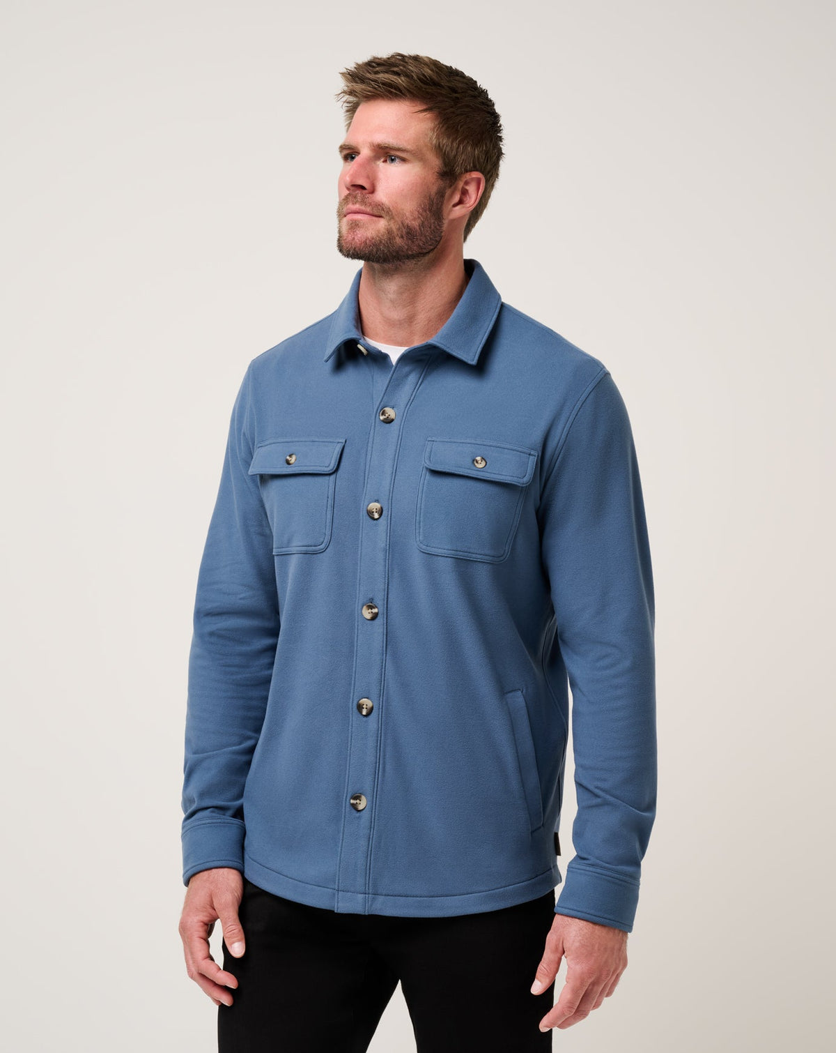 Peak Fleece Shirt Jacket Bering Sea | Travis Mathew Smart Buy