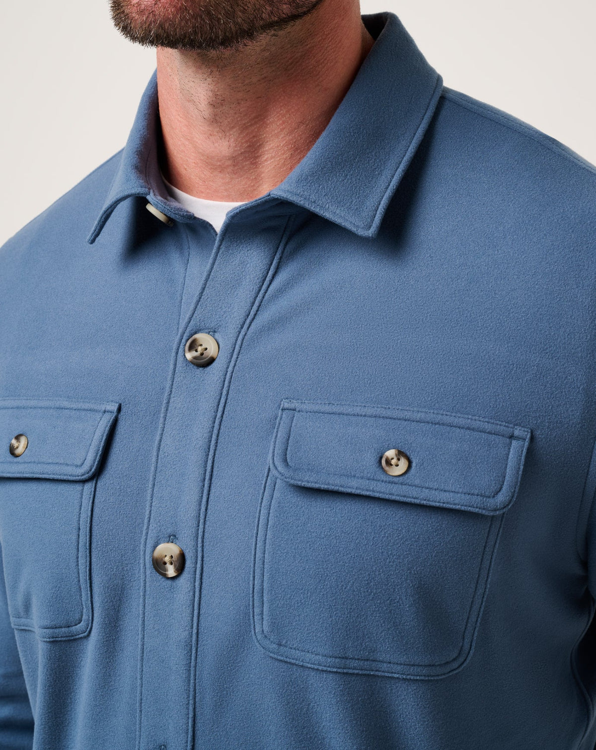 Peak Fleece Shirt Jacket Bering Sea | Travis Mathew Smart Buy