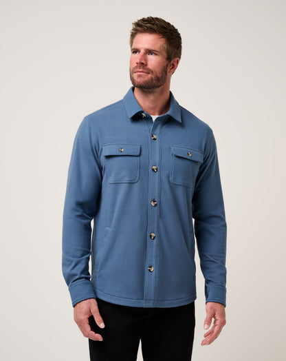 Peak Fleece Shirt Jacket Bering Sea | Travis Mathew Smart Buy