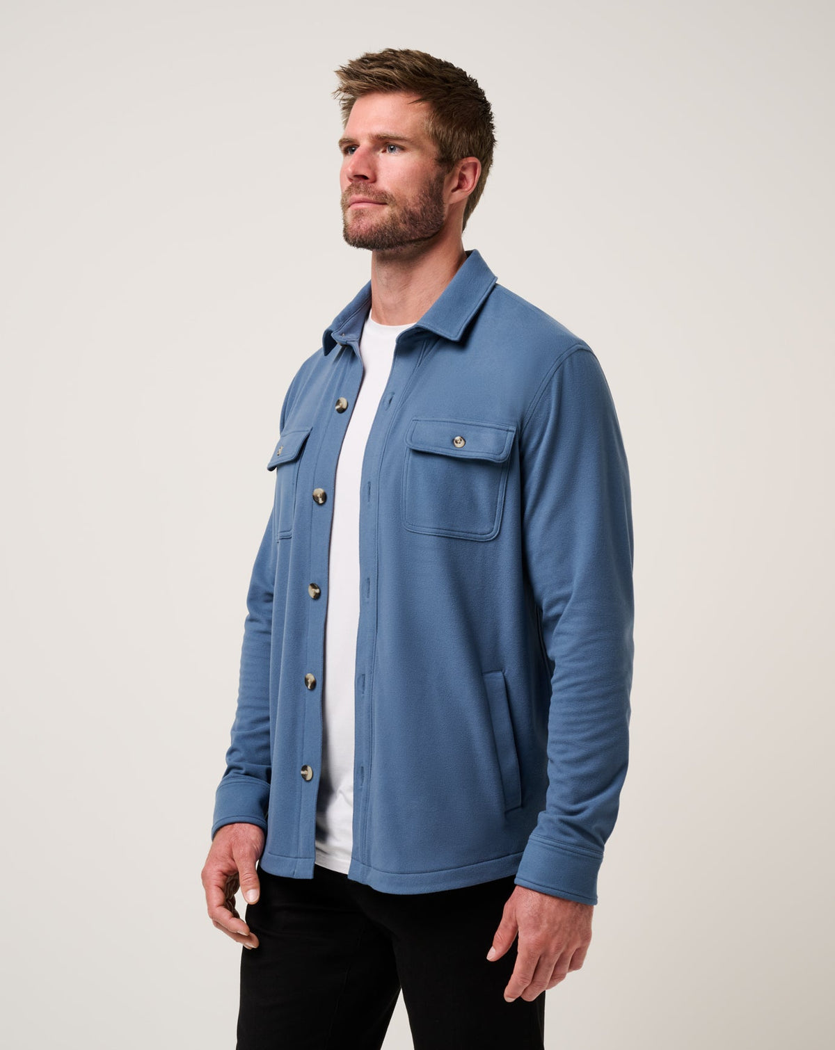 Peak Fleece Shirt Jacket Bering Sea | Travis Mathew Smart Buy