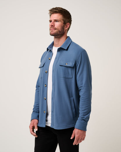 Peak Fleece Shirt Jacket Bering Sea | Travis Mathew Smart Buy