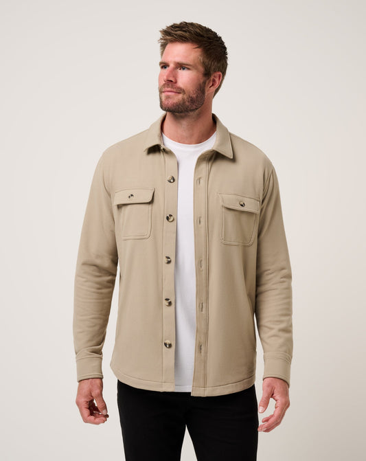 Peak Fleece Shirt Jacket Weathered Teak | Travis Mathew Hot Sale