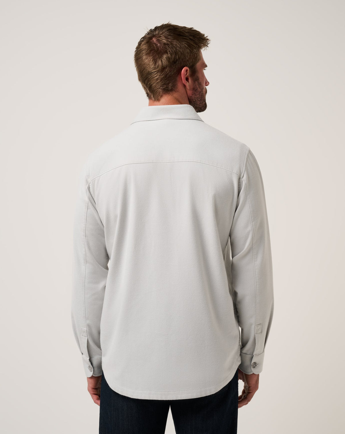 Wanna Bet Shirt Jacket Heather Light Grey | Travis Mathew Top Pick