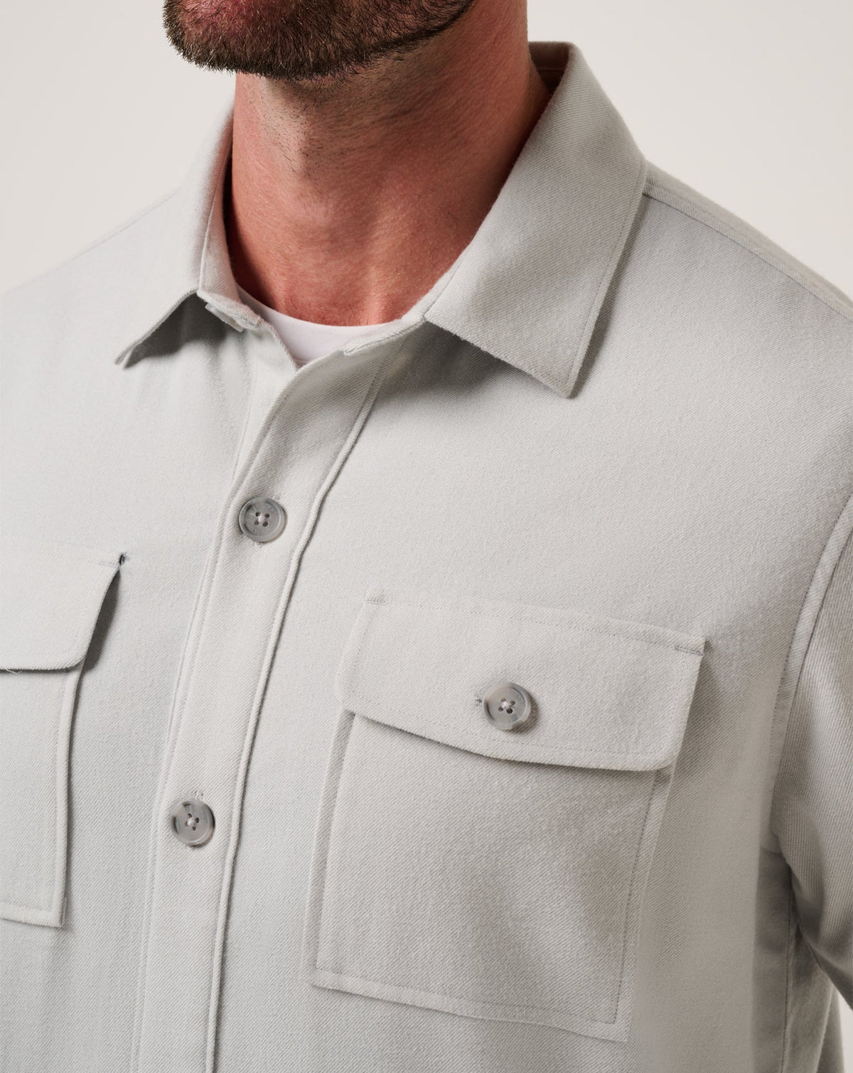 Wanna Bet Shirt Jacket Heather Light Grey | Travis Mathew Top Pick