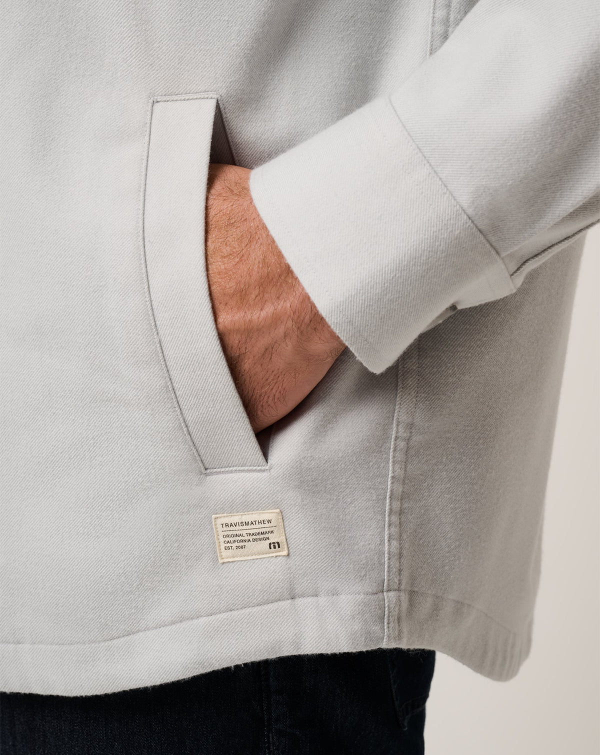 Wanna Bet Shirt Jacket Heather Light Grey | Travis Mathew Top Pick