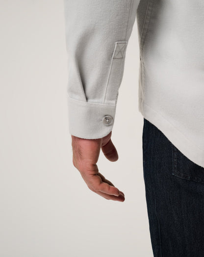 Wanna Bet Shirt Jacket Heather Light Grey | Travis Mathew Top Pick