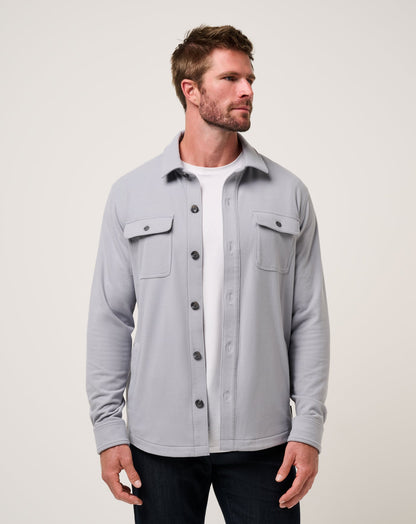 Peak Fleece Shirt Jacket Sleet | Travis Mathew Essential