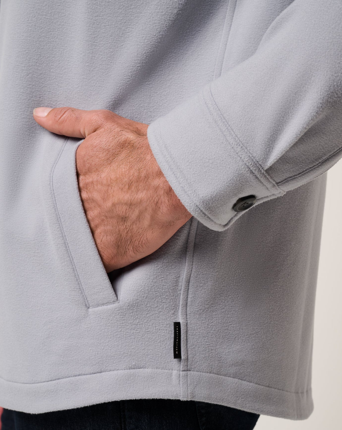 Peak Fleece Shirt Jacket Sleet | Travis Mathew Essential