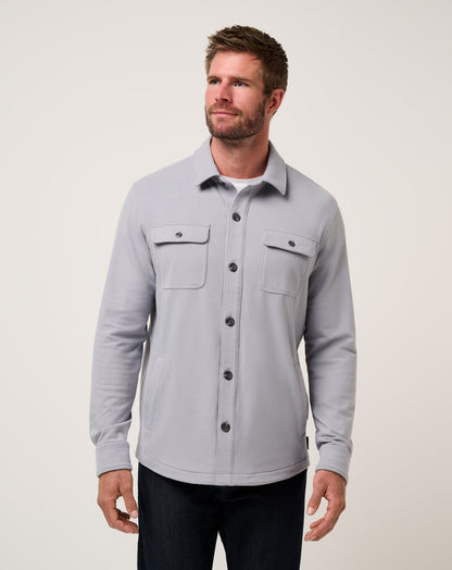 Peak Fleece Shirt Jacket Sleet | Travis Mathew Essential