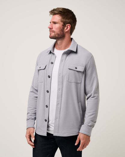 Peak Fleece Shirt Jacket Sleet | Travis Mathew Essential