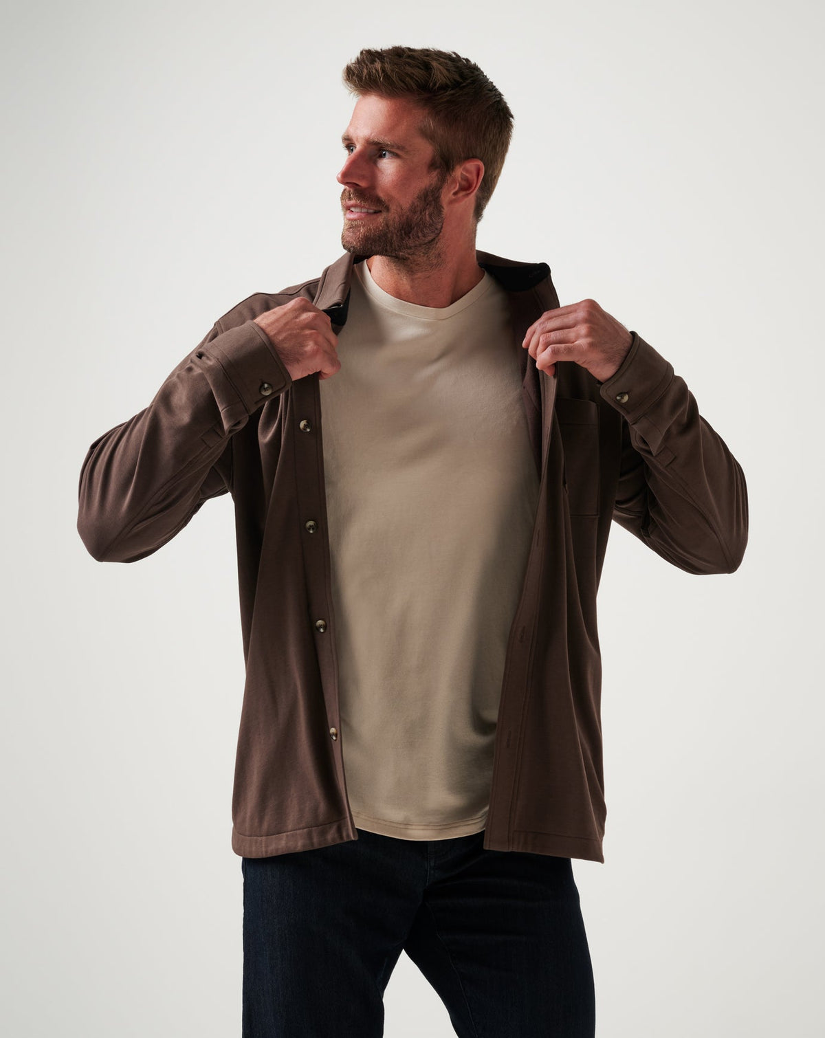 Cloud Shirt Jacket Chocolate | Travis Mathew Best Price