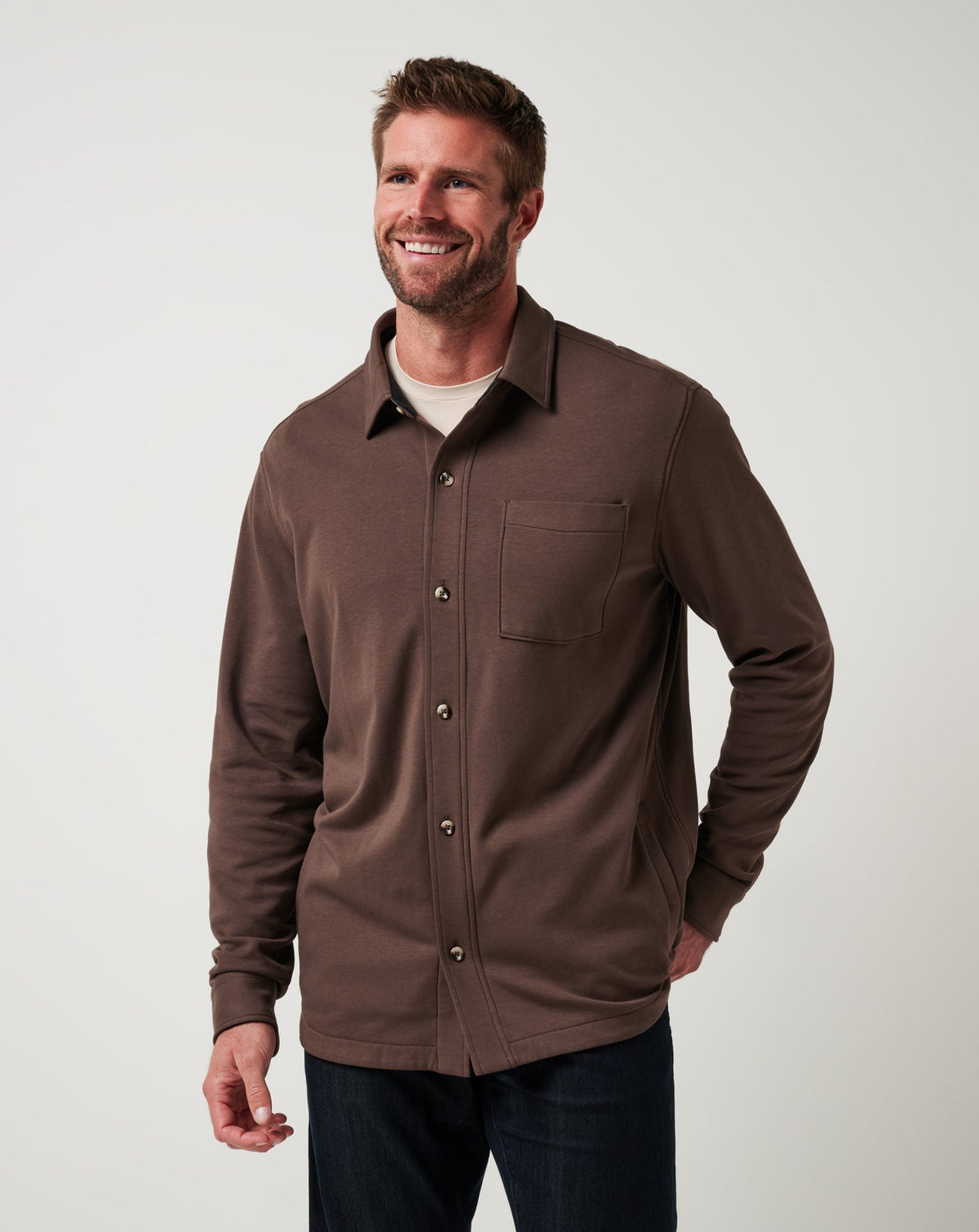 Cloud Shirt Jacket Chocolate | Travis Mathew Best Price