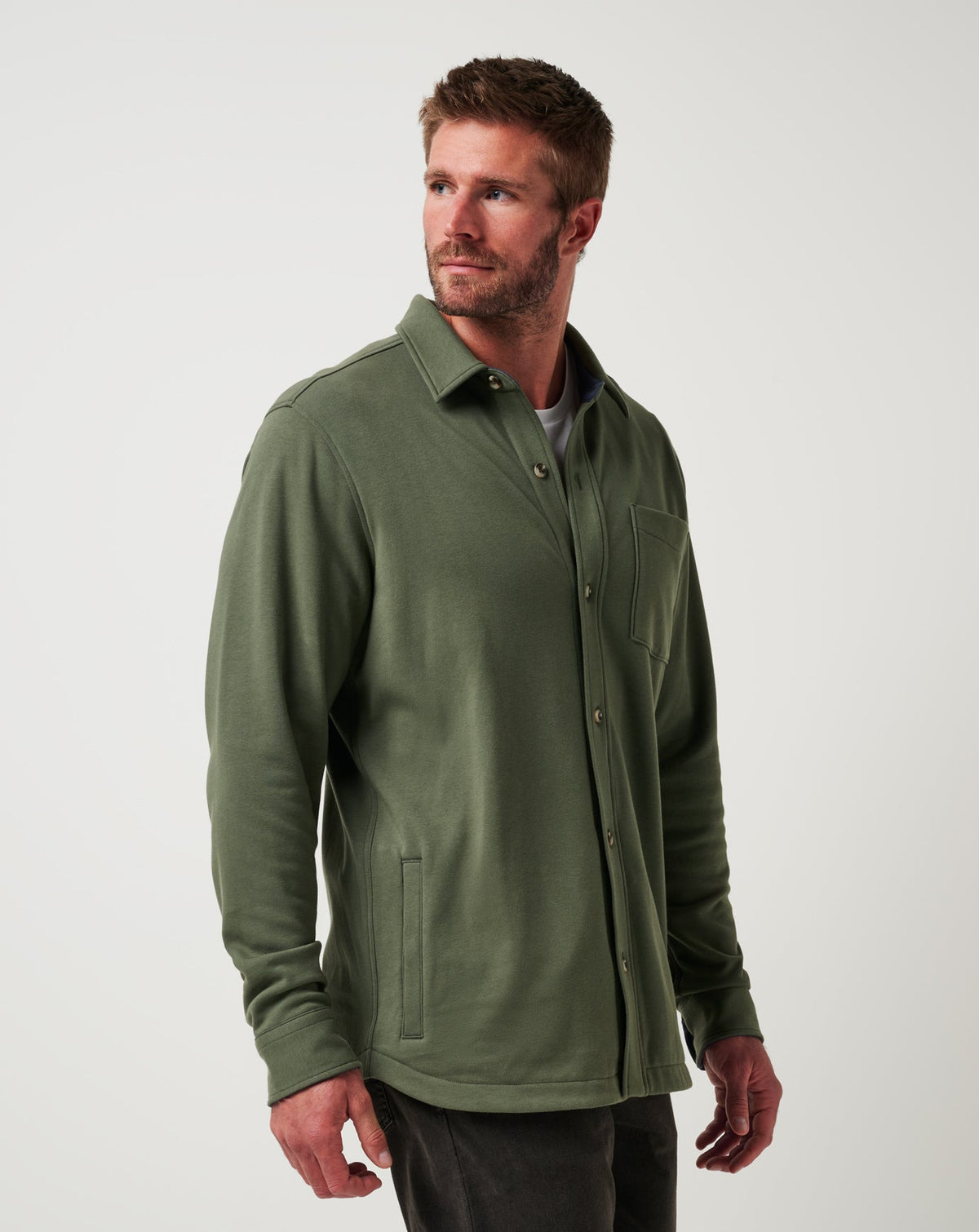 Cloud Shirt Jacket Dark Olive | Travis Mathew Customer Favorite