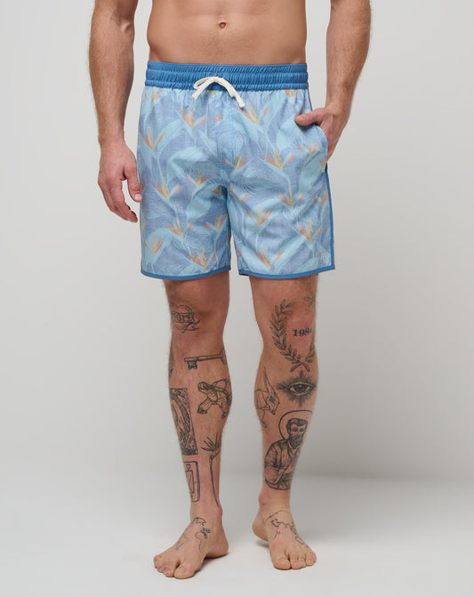 Lava Tunnels Boardshort Heather Quiet Harbor | Travis Mathew Featured