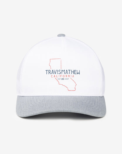 Almost Weather Snapback Hat White | Travis Mathew Signature