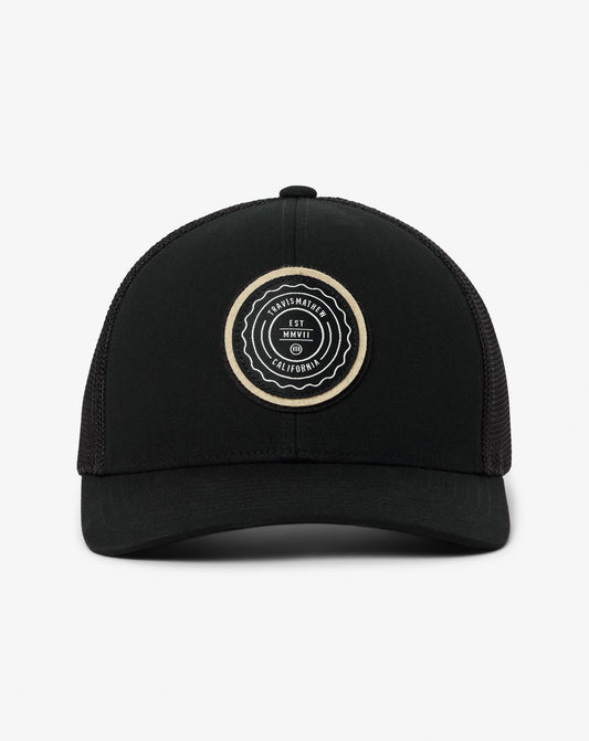 The Patch Snapback Hat Black/Tan | Travis Mathew Featured