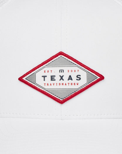 Bellville Tx 2.0 Snapback Hat White | Travis Mathew Featured