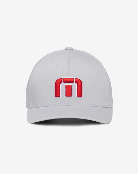 Red White Iconic Snapback Hat Heather Grey | Travis Mathew Featured