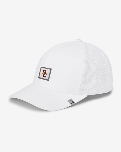 USC Leather Patch Snapback Hat White | Travis Mathew Popular