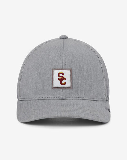 USC Leather Patch Snapback Hat Heather Grey | Travis Mathew Premium