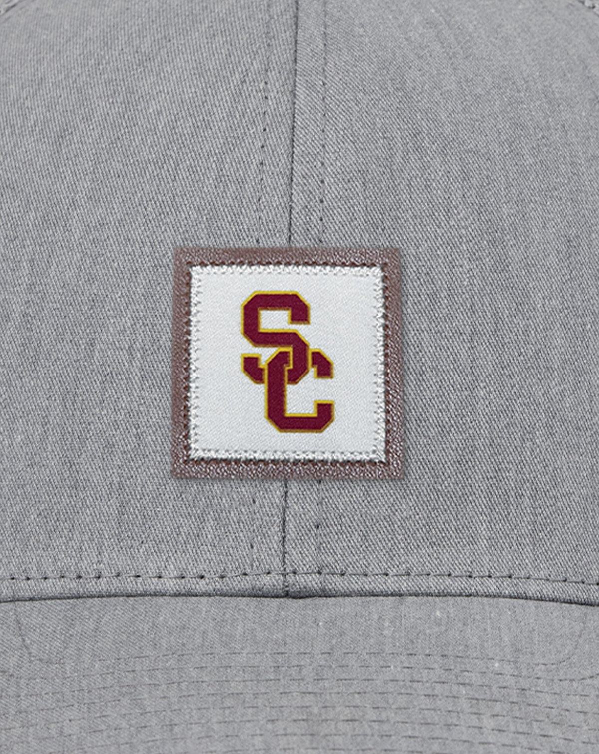 USC Leather Patch Snapback Hat Heather Grey | Travis Mathew Premium