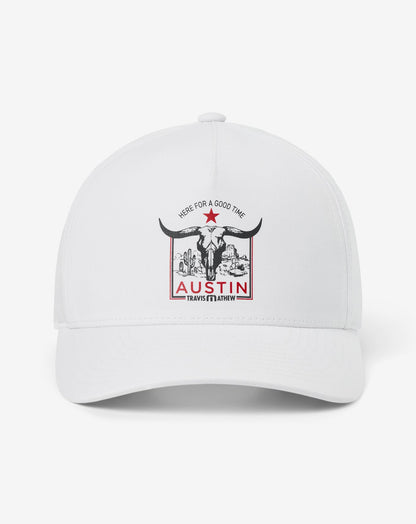 Down South Austin Snapback Hat White | Travis Mathew Essential