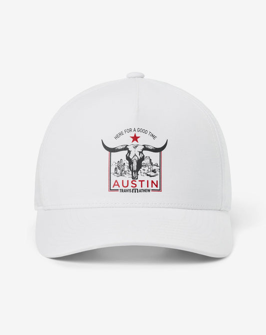 Down South Austin Snapback Hat White | Travis Mathew Essential