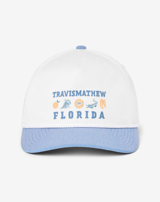 Bring The Sunscreen Snapback Hat White | Travis Mathew Best Seller