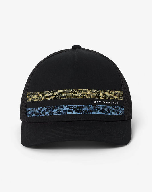 Holding Pattern Snapback Hat Black | Travis Mathew Classic