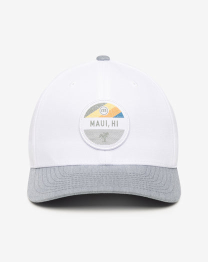 Test The Waters Fitted Hat White | Travis Mathew Best Seller