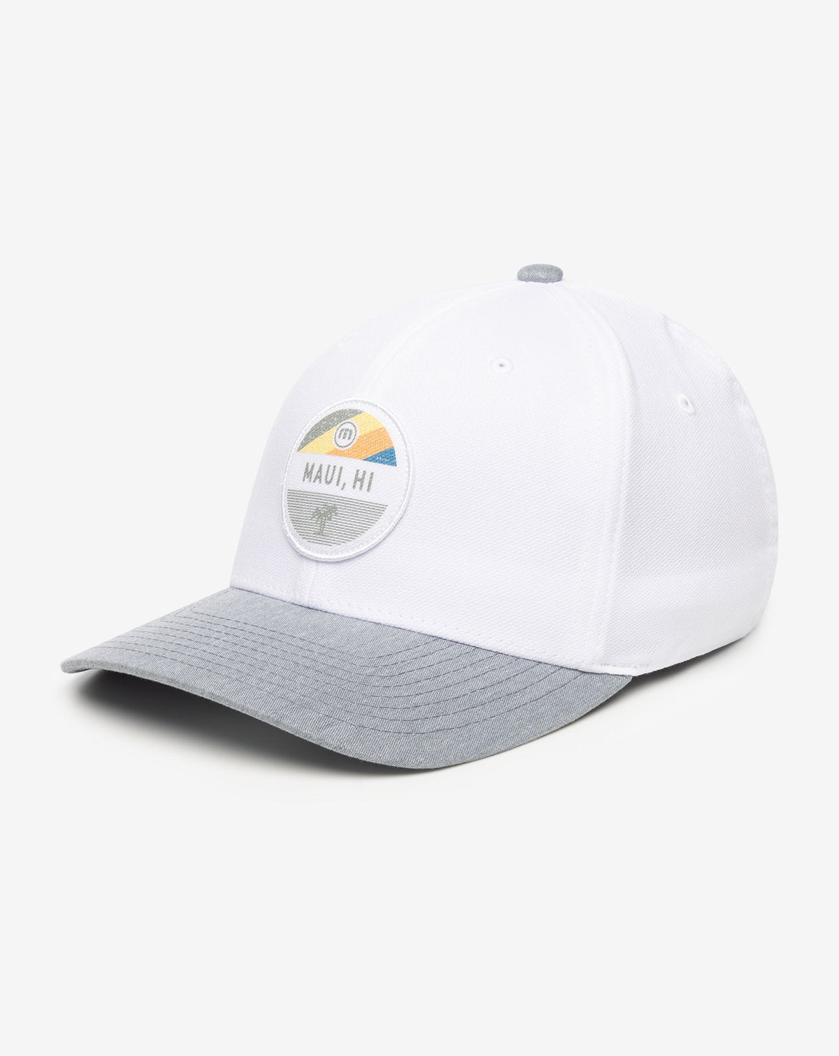 Test The Waters Fitted Hat White | Travis Mathew Best Seller