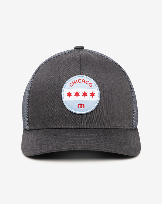 Midway Fitted Hat Heather Grey Pinstripe | Travis Mathew Everyday
