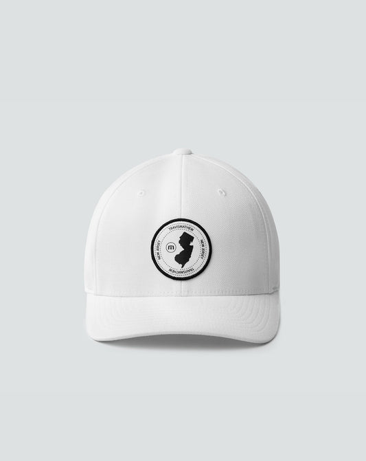 East Coast Time Fitted Hat White | Travis Mathew Great Value