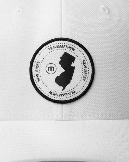 East Coast Time Fitted Hat White | Travis Mathew Great Value