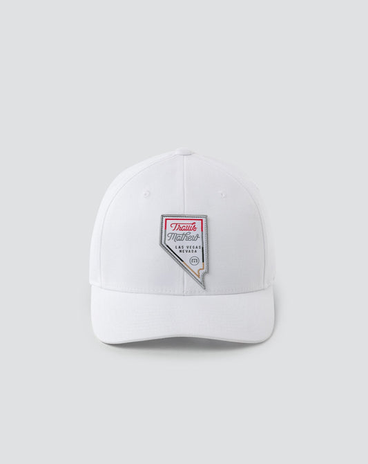 Interstate 15 Fitted Hat White | Travis Mathew Classic